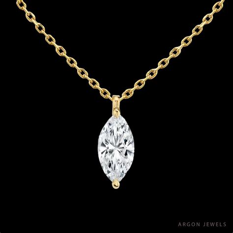 Sophia Marquise Diamond Necklace, Moissanite Diamond Solitaire Pendant ...