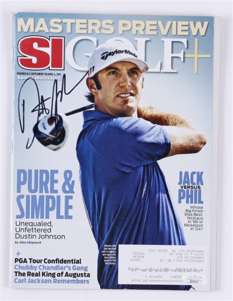 Dustin Johnson Signed Sports Illustrated Magazine Jsa Coa See