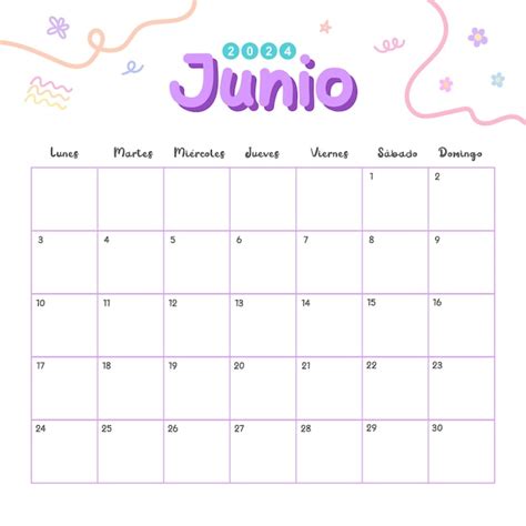 Calendario de escritorio lindo del mes de junio | Vector Premium