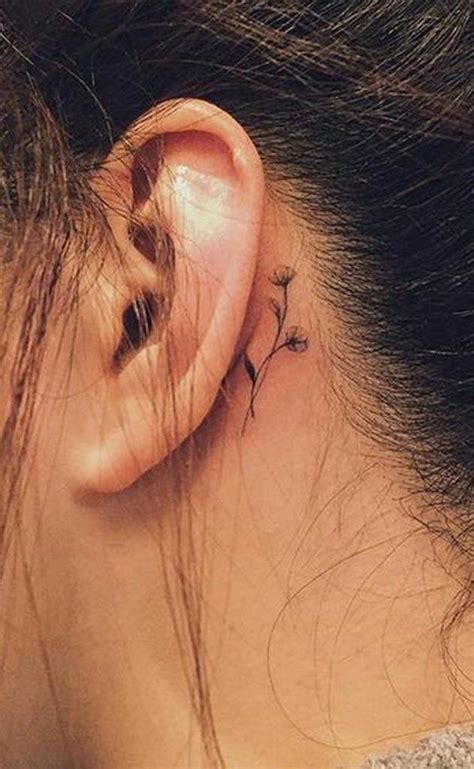 Small Tiny Back Of The Ear Rose Tattoo Ideas For Women Ideas De Tatuaje De Flores Para Mujeres