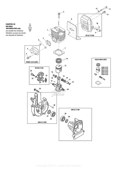 Shindaiwa T230 Parts Diagram For Crankcase Cylinder Muffler