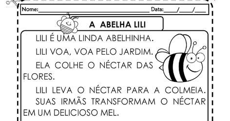 Texto A Abelha Lili E Anos Interpreta O Texto