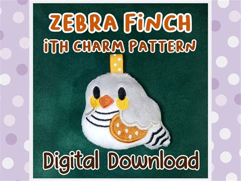 Digital Download Zebra Finch Ith Plush Charm Pattern Etsy