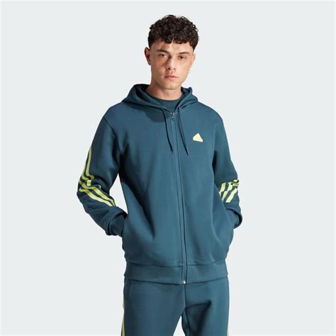 Adidas Future Icons 3 Stripes Full Zip Hoodie Turquoise Adidas Uae