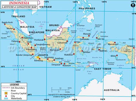 Latitude And Longitude Map Of Asia