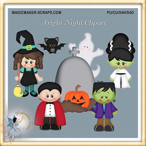 Halloween Clipart, Fright Night - Etsy