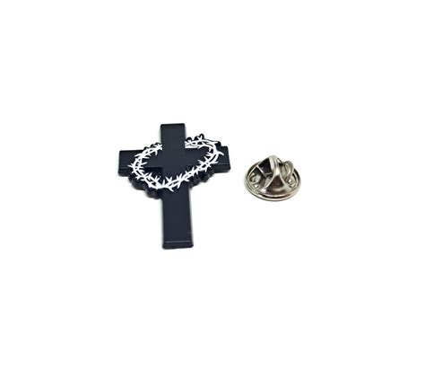 Crown Of Thorns Cross Lapel Pin Finox