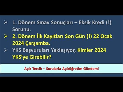 1 dönem sınav sonuçları 2 dönem İlk kayıt son günü ve 2024 YKS ye