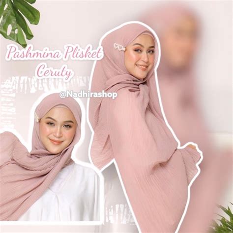 Jual Pashmina Plisket Lidi Kecil Full Ceruty Babydoll Premium Pasmina