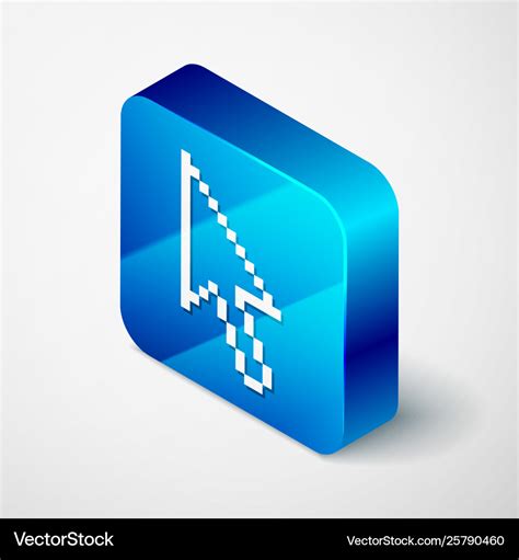 Isometric Pixel Arrow Cursor Icon Isolated Vector Image