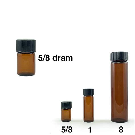 Amber Colored Glass Vials 5 8 Dram Pk 12