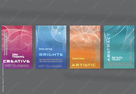 Flyer Layout with Curvy Lines on Bright Gradient Glow Stock Template ...