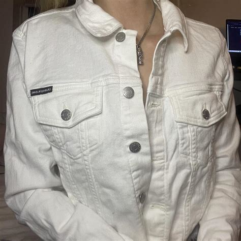 Cropped White Denim Jacket Purchased In Usa 🇺🇸 Depop