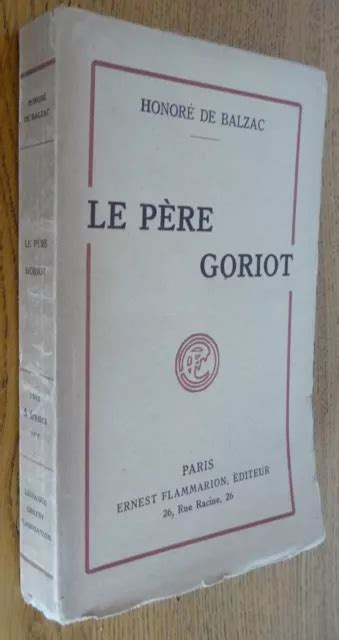 Le Pere Goriot Par Honor De Balzac Eur Picclick Fr