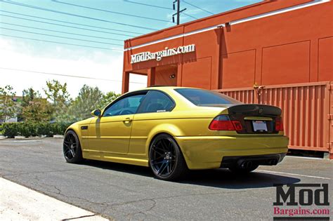 Photos Phoenix Yellow E46 BMW M3 On Matte Black Forgestar F14 Wheels