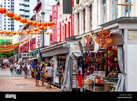 Shops In The Chinatown District Singapore South East Asia Stock Photo