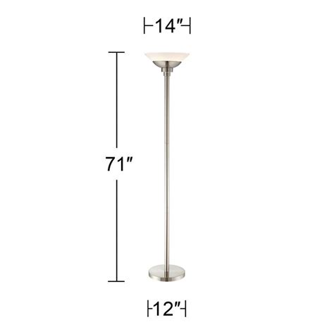 Possini Euro Metro 71 High Modern Brushed Nickel Torchiere Floor Lamp