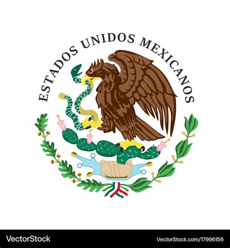 Colored coat of arms of mexico Royalty Free Vector Image