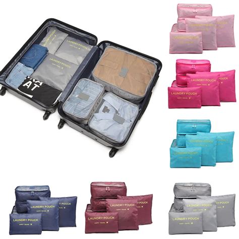 6pcs/set Travel Organizer Bags Portable Luggage Organizer Suitcase ...