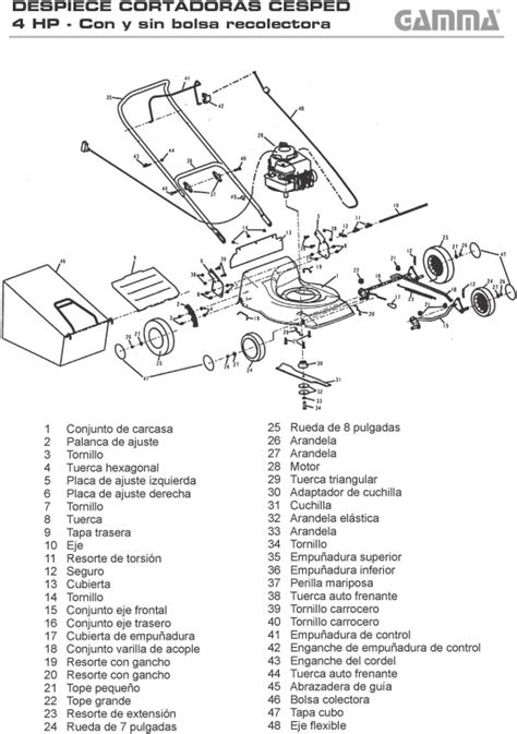 Despiece Cortadora de césped 4 HP 4948 Gamma La Casa del Repuesto