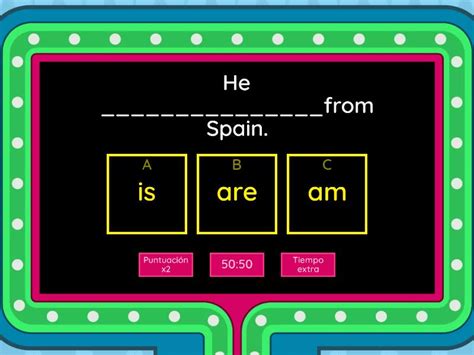 Choose the right option. UNIT 1 ENGLISH YEAR 5 - Concurso de preguntas