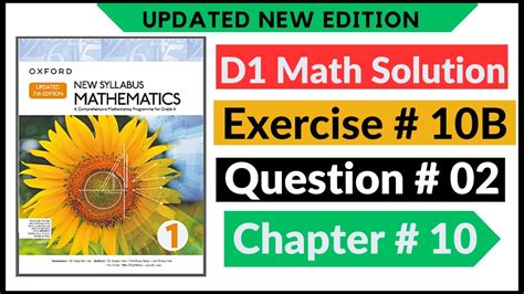 Exercise B Question D Math S New Updated Edition Oxford New