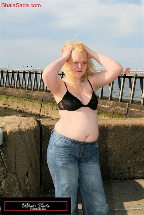 Chubby Blonde Girl Stripping And Showing Her Curvy Body Outdoors Photos