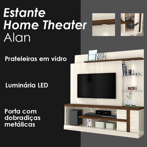 Estante Home Theater Alan Off White Savana Madetec