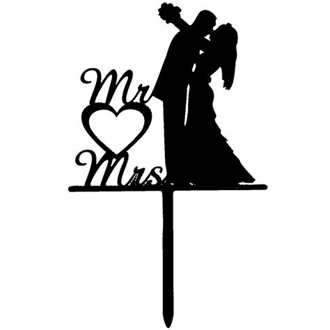 Mr And Mrs Wedding Cake Topper Black Bride Groom Figurines Decorations