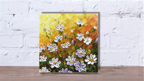 Paint Wildflowers With Impasto Using Heavy Body Acrylic Part 2 Youtube