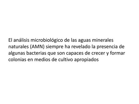 Microbiologia De Las Aguas Embotelladas Personal Tecnico Ppt