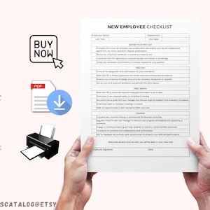 New Hire Checklist Printable Employee Onboard Editable Canva