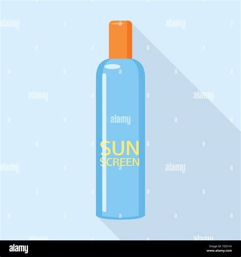 Sunscreen Blue Bottle Icon Flat Style Stock Vector Image And Art Alamy