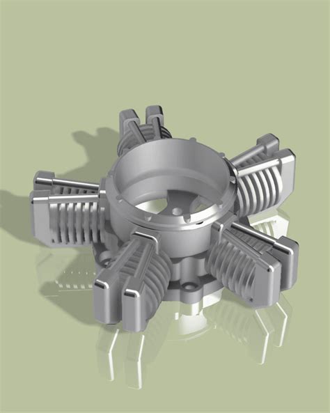 5 Cylinder Radial Engine 3d Model By Airwavested On Thangs