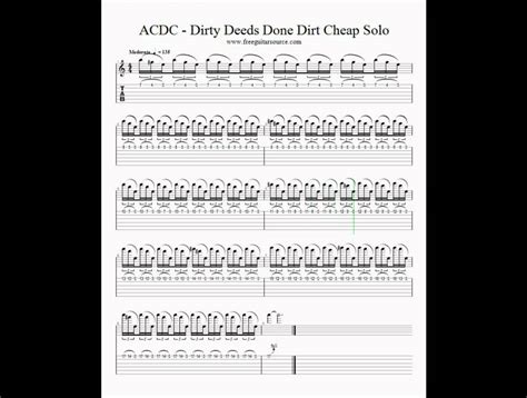 Acdc Dirty Deeds Done Dirt Cheap Solo Guitar Lesson Youtube