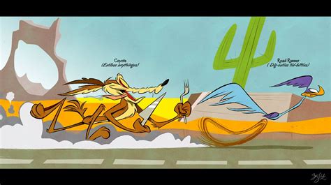 Road Runner And Wil E Coyote By Themrock On Deviantart Road Runner Looney Tunes Characters Coyote