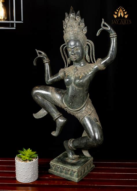 Dancing Apsara Statue Khmer Style Bronze Apsara Cambodian Apsara