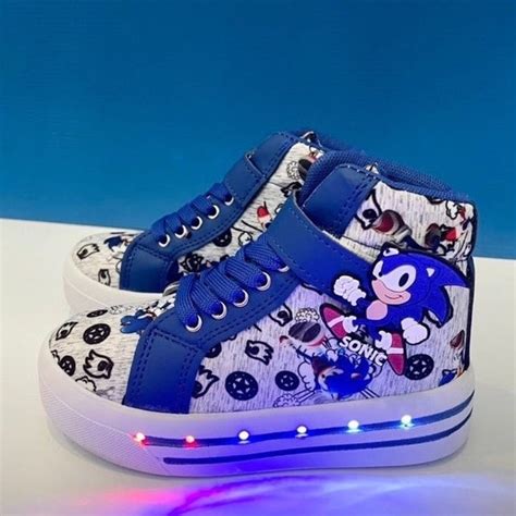 Sonic The Hedgedog Movie Sneakers Light Up Sonic T Etsy