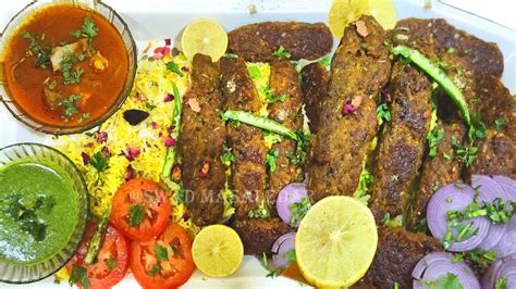 Mutton Seekh Kabab With Saffron Rice Easy Saffron Rice Chelo