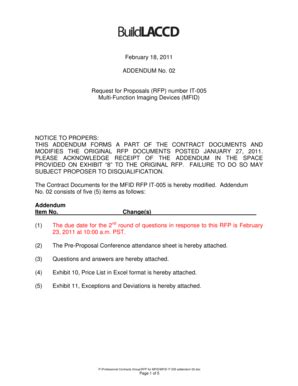 Fillable Online Build Laccd February 18 2011 ADDENDUM No 02 Request