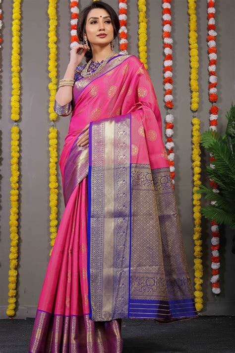 Woven Jacquard Banarasi Silk Saree In Purple Ucchal Fashion