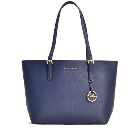 Michael Kors Jet Set Travel Medium Carryall Tote Navy Averand