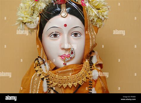 Goddess Gauri Brought Worshiped During Ganesh Hi Res Stock Photography