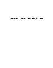 Management Accounting Docx Management Accounting Unit Contents