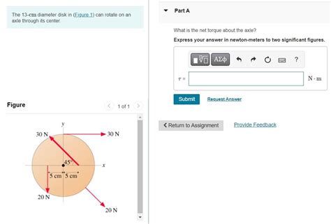 Solved The 13 Cm Diameter Disk In Figure 1 Can Rotate On Chegg