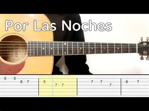 Peso Pluma Por Las Noches Easy Guitar Tutorial Tabs Youtube