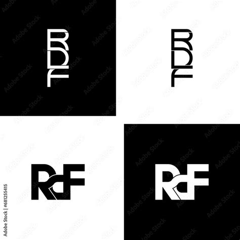 rdf typography letter monogram logo design set Stock Vector | Adobe Stock