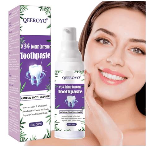 V34 Colour Corrector, Purple Toothpaste, Teeth Whitening Sensitive Teeth Toothpaste, Deeply ...