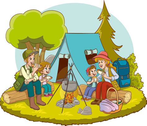 vector illustration of family camping 32042820 Vector Art at Vecteezy