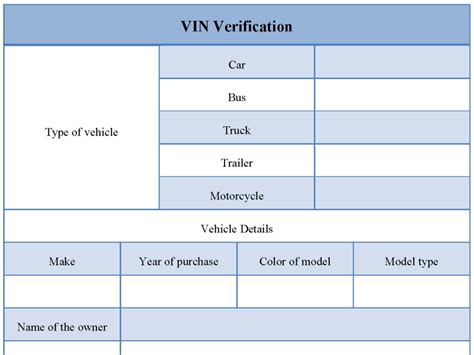 Vin Verification Form Editable Pdf Forms